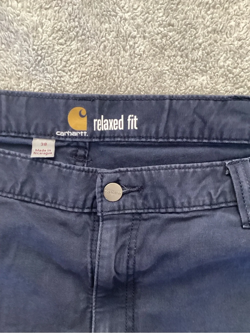 Carhartt Navy Rugged Flex Work Shorts Utility Pocket